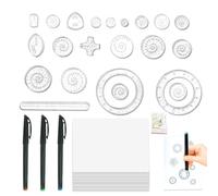 Pruojhw Regla de dibujo para plantillas de dibujo, regla de medición para plantillas de dibujo geométricas, regla de patrón de graffiti para ayudantes educativos