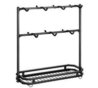 Pruojhw Soporte para tazas - Soporte para tazas para la encimera de la cocina con 14 ganchos - Mesa Bar Soporte para tazas | Adecuado para mostrador, armario, escritorio, pared, bar, coche, barco