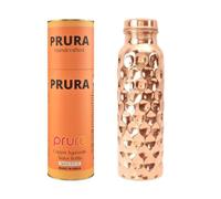 PRURA Botella de agua de cobre con corte de diamante, a prueba de fugas, recipiente de cobre ayurvédico para deportes, gimnasio, al aire libre, yoga