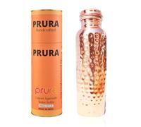 PRURA Botella de agua de cobre martillado, recipiente de agua de cobre puro, botella de agua ayurvédica, bebe más agua, grande, a prueba de fugas