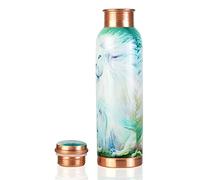 PRURA Botella de agua de cobre puro impreso - Anti-fugas ayurvédicas de cobre para deportes, gimnasio, exterior, yoga, beneficios para la salud (880,5 g)