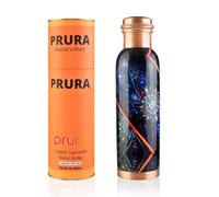 PRURA - Botella para agua de cobre, recipiente de cobre puro ayurvédico a prueba de fugas 900ml/30oz Diseño 26