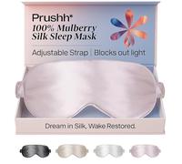 Prushh Antifaz ajustable de seda para dormir, 100 % seda de morera 6A, opaca e hipoalergénica, correa oculta para mujeres y hombres, para dormir y viajar (rosa)