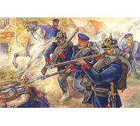 Prussian Línea Infantry 1870-1871 4 Figures Officer Snap On Horse 3 Soldiers 1