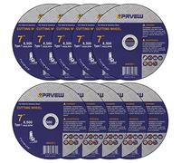 PRVEW Paquete de 10 ruedas de corte de óxido de aluminio de 7 pulgadas, 7 x 1/16 x 7/8 pulgadas, compatible con amoladora angular, ideal para acero al carbono, acero inoxidable, hierro y más