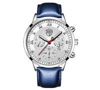 Prw3500-1 - Reloj de pulsera analógico de cuarzo para hombre, de cuero, para negocios, fecha, reloj casual, F., talla única