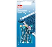 Prym 028650 Spannstecknadeln Silver Pins, Acero, Colourful, 55 x 1,15 mm, silberfarbig/farbig sortiert, 10