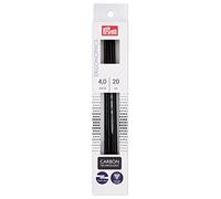 Prym 194224-1 Agujas de Tejer, Fibra de Carbono, Negro, 4 mm