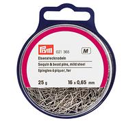 Prym 21365 Alfileres Hierro plat.eado 0,65x16 25g, Metal, Plateado, 16 x 0,65mm