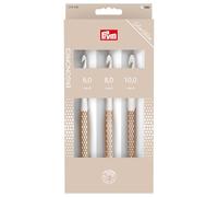 Prym 218596 - Juego de agujas de ganchillo de lana, prym.ergonomics, color pardo, 6/8/10 mm