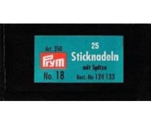 Prym 25 x Chenille Sharp Point No 18 Embroidery Needles