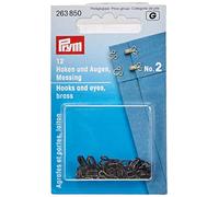 Prym 263850-1 Ganchos Y Ojos, Metal, Negro, N º 2, Medio, 12 Piezas