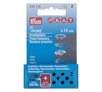 Prym 390106 Botones de presión de jersey sin costuras, Plateado, Ø 10 mm, 20 piezas