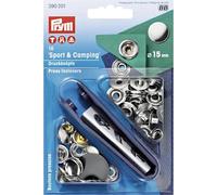 Prym 390201 Botón, Plata, 15 mm de diámetro, Set de 10 Piezas
