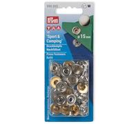 Prym 390202-1 Botones de presión Plateados sin Coser, Metal, Plata, 15 mm