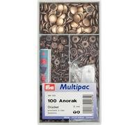 Prym Anorak 390262 Push Button Brass 15 mm Antique Non-Sew Press Fasteners, Acero Inoxidable, 2 x 1 x 1 cm