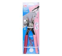 Prym 390914 Vario - Pinzas para botones de presión, ojales, remaches y botones de mezclilla, incluye herramienta de perforación, mango ergonómico, accesorios de costura versátiles