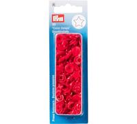 Prym 393238 - Botón de presión sin costuras, diseño de estrella, plástico, talla única, color rojo