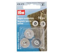 Prym 416470 Imán-Annähknöpfe 19 mm silberfarbig Buttons, Metal, Silver