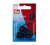 Prym 416681-Puntas de Cordones Plegables (plástico, 2 x 1 x 1 cm), Color Negro