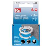 Prym 541391-Ojales con arandelas, color sibero, unidades para Vario Creative Tool, Latón, Plata, 14 mm, 15 Stück