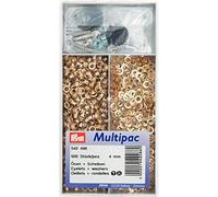 Prym 542.486 Eyelets and Washers, Metal, Gold