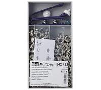 Prym 542422-1 Eyelets and Washers, Acrílico, Silver, 8 mm Innen Ø, silberfarbig, 200 Stück