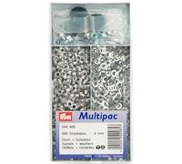 Prym 542485-1 Eyelets and Washers, Silver, 4 mm Innen Ø, silberfarbig, 500 Stück