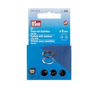 Prym 542523 Ojales con arandelas 8 mm, color azul marino y plateado, compatible con Vario Creative Tool