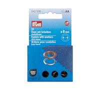 Prym 542530 Ojales con arandelas 8 mm marrón oscuro/plata compatible con Vario Creative Tool