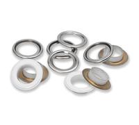 Prym 542560 Eyelets with Washers 14 mm White/Silver Ojetes con arandelas, 11mm