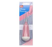 Prym 610967 Pfriem - Punzón para perforar y perforar agujeros en tela, cuero y papel, herramienta ergonómica para manualidades con tapa protectora, color morado