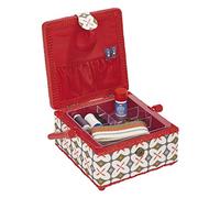 Prym 612013 M Retro - Cesta de coser, color rojo