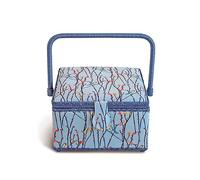 Prym 612081 - Cesta de costura (algodón, 230 x 230 x 140 mm), color azul claro