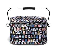 Prym 612651 - Cesta de costura ovalada, color negro