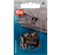 Prym Uñas de suelo para bolsas 615901 – Metal, latón envejecido Ø15 mm, marrón, 4 unidades
