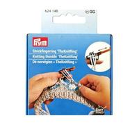 Prym 624148 60% Plástico/40% Elastómero Termoplástico "TheKnitRing" Tejido de Punto Dedal, Negro/Naranja, 60mm x 50mm x 25mm