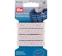 Prym 917570-1 Elastic Buttonhole, Rubber, White, 12 mm