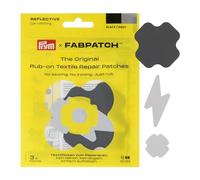 Prym 921024 FabPatch - Parche reflectante para chaquetas, mochilas y accesorios, color negro y gris (paquete de 3)