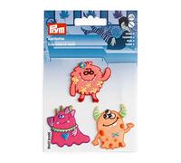 Prym 924299 - Aplicación autoadhesiva/planchable, diseño de monstruos, color rosa