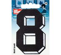 Prym 925893 aplicación número 8 pequeño negro, contorno blanco