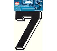 Prym 925912 Aplicación número 7 grande negro, contorno blanco