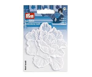 Prym 926704 flor apliques bordado blanco festivo