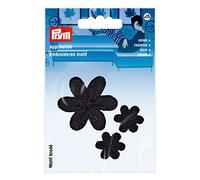 Prym 926732 Appl. Flores pequeñas/grandes negras