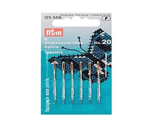 Prym Agujas De Bordar, Polyester, Plata, 20er, 43 x 1,00 mm, 6 Stück, 6
