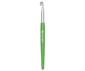 Prym Agujas de ganchillo para lana mango soft touch, metal, plata, 6,5 mm