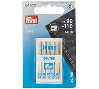 Prym Agujas De Máquina, Acero, Plata, Jeans, 130/705, No. 90-110