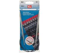 Prym Agujas de Tejer Circulares (80 cm, 6 mm, latón, 6 mm), Color Plateado