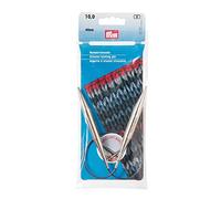 Prym Agujas de tejer circulares, hechas de latón, 40 cm de largo, mezcla de materiales, plata, 10,0 mm