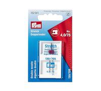 Prym Agujas Dobles para máquina de Coser. 130/705 Stretch 75/4.0, Plateado, 2
